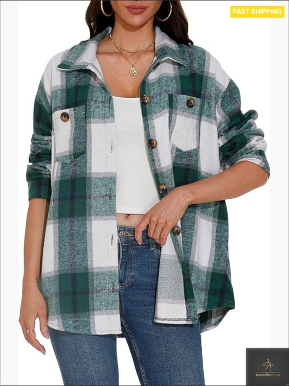 Vintage Plaid Shacket Button Down Flannel Oversized Long Sleeve Cowgirl Preppy